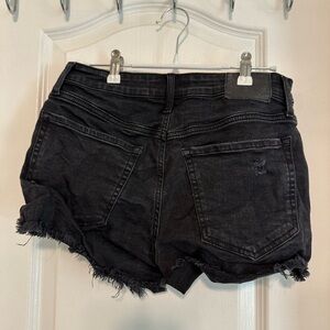 Aeropostale Black Jean Shorts Distressed Frayed Hem